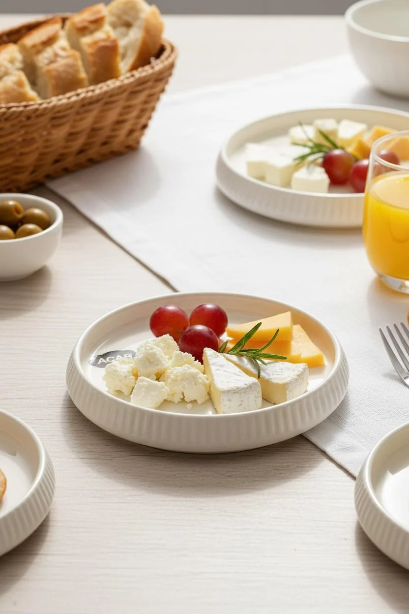 Acar Çizgi Detaylı Porselen Ufak Yuvarlak Tabak 14x3 cm – Pasta, Tatlı ve Sunum Tabağı