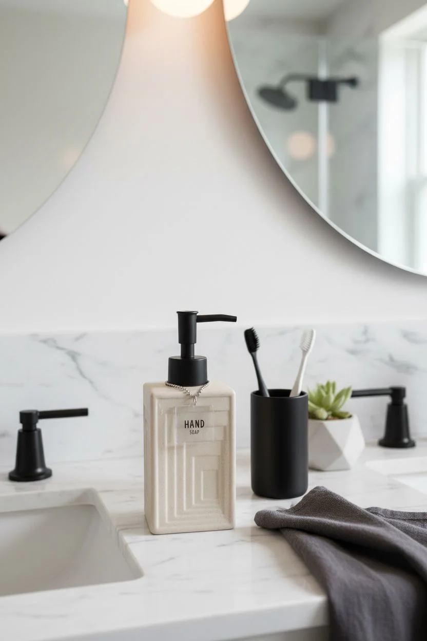 Acar Rory Stonware Collection 300 ml Sıvı Sabunluk | Banyo ve Mutfak Sabun Dispenseri