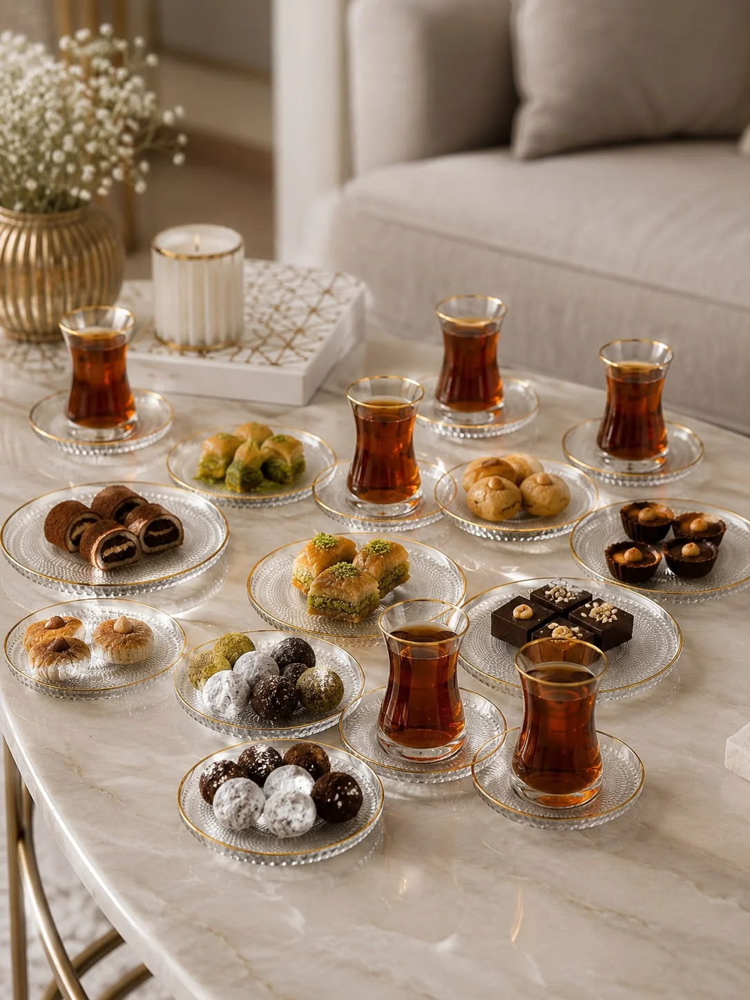 Egehome 18 Parça 6 Kişilik Çay Seti | Çay Bardağı, Çay Tabağı ve Pasta Tabağı Seti