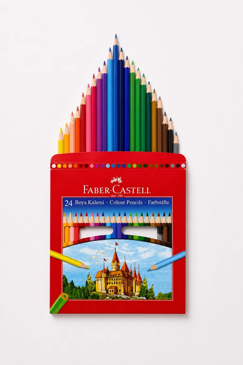 Faber-Castell 24 Renk Kuru Boya Kalemi | Canlı Renkler Resim ve Boyama Seti