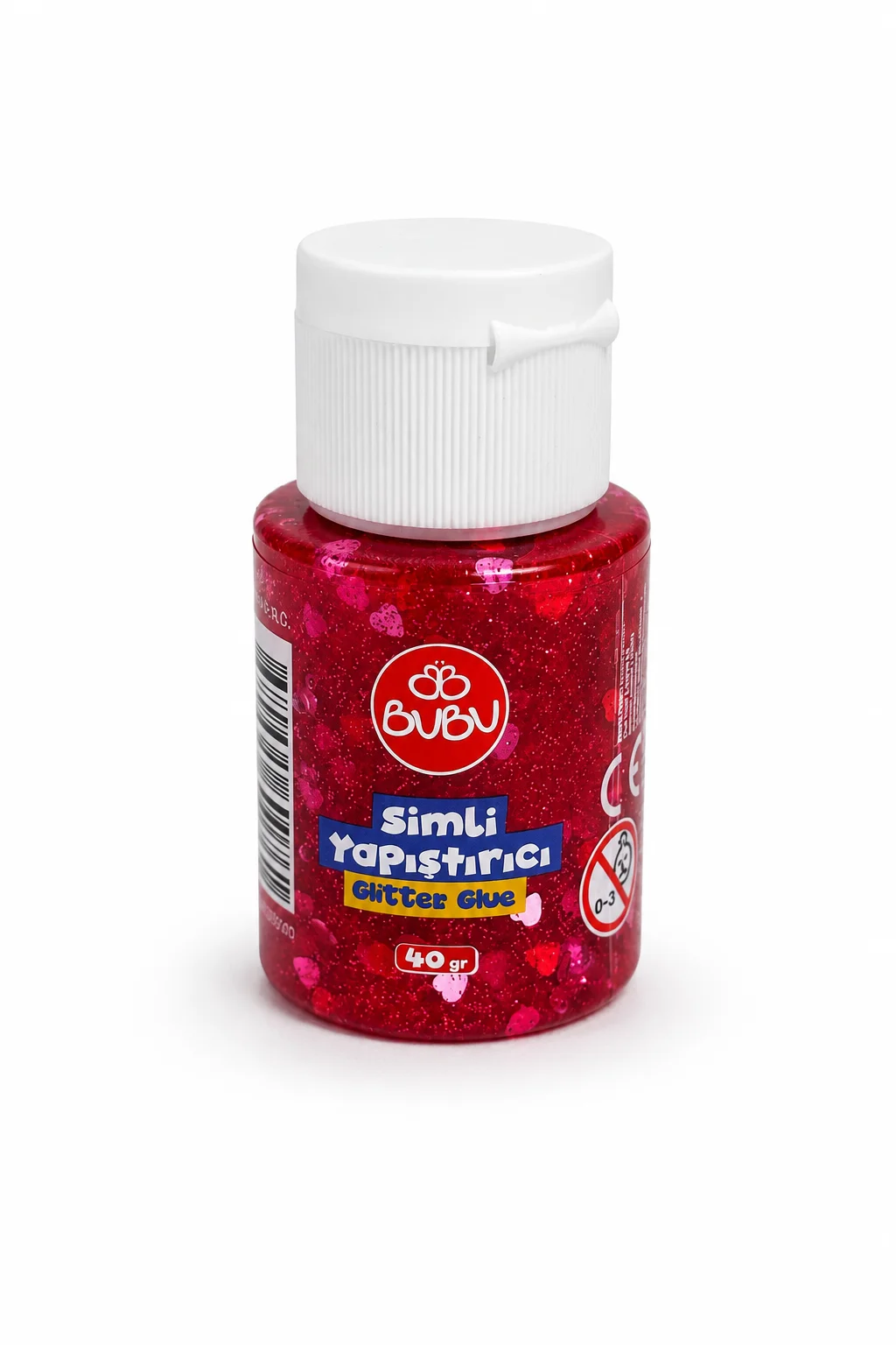 Bubu Simli Yapıştırıcı 40 Gr Kırmızı | Glitterli Dekoratif Hobi Yapıştırıcısı