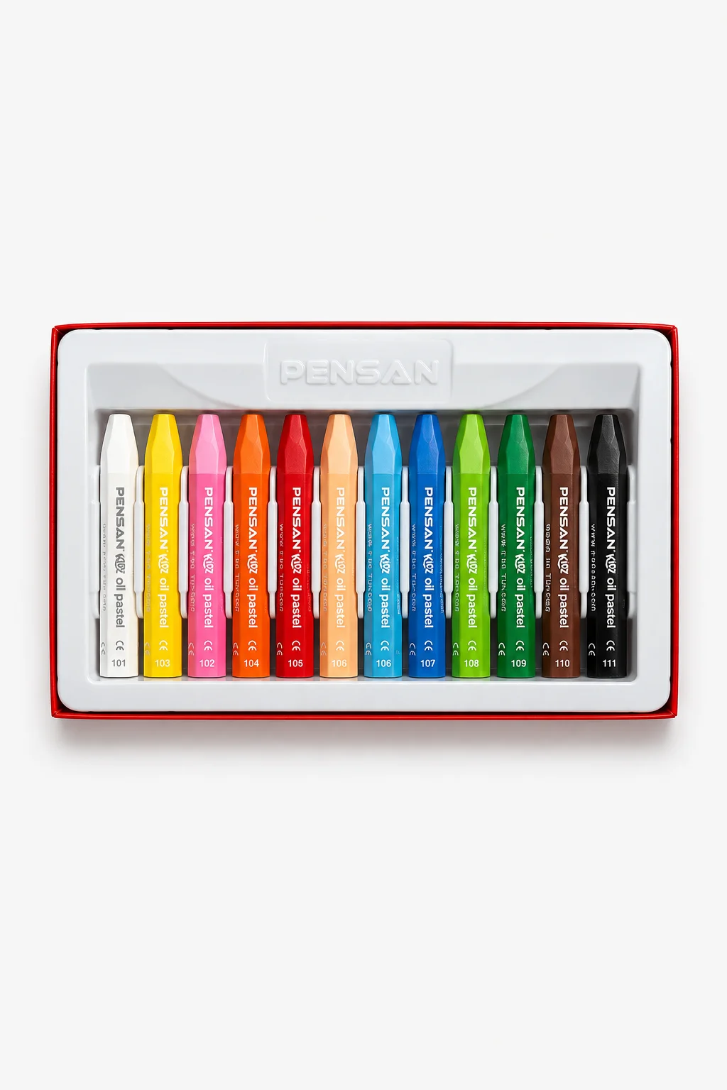 Pensan 12 Renk Pastel Boya | Canlı Renkli Mum Boya Seti