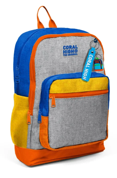Coral High Kids 33221 Gri Turuncu Renkli Çocuk Okul Sırt Çantası