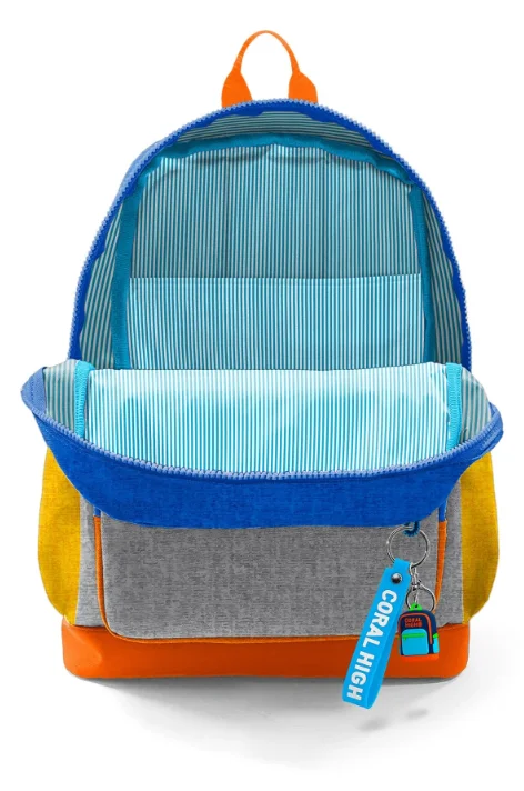 Coral High Kids 33221 Gri Turuncu Renkli Çocuk Okul Sırt Çantası