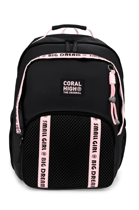 Coral High 24410 Okul Sırt Çantası | Siyah Pembe