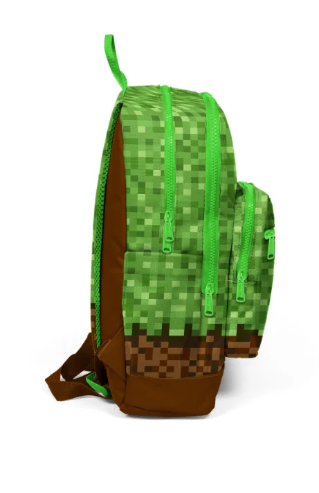 Coral High Kids 23776 Okul Sırt Çantası | Yeşil Kahverengi High Craft Desenli 4 Bölmeli