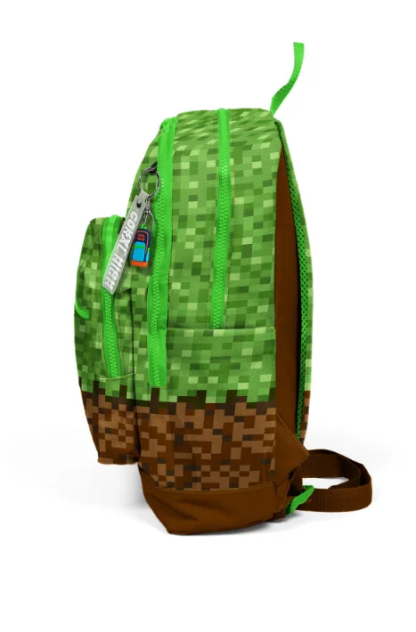 Coral High Kids 23776 Okul Sırt Çantası | Yeşil Kahverengi High Craft Desenli 4 Bölmeli