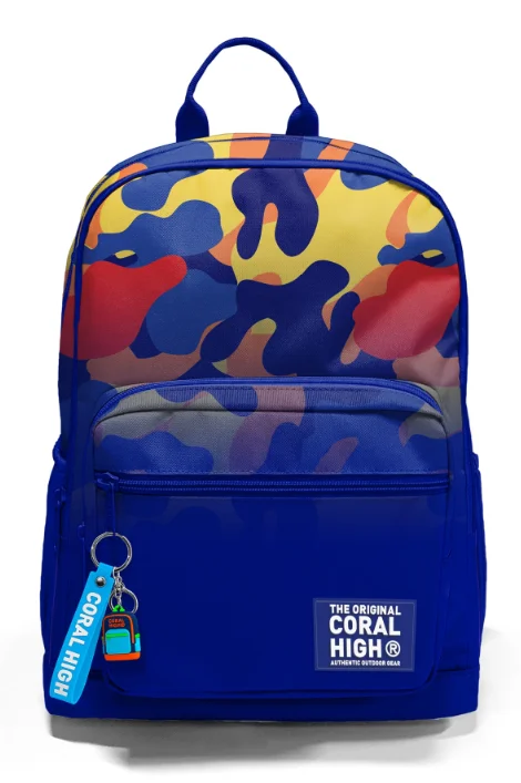 Coral High 33239 Okul Sırt Çantası | Saks Kamuflaj Desenli