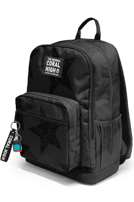 Coral High 33237 Okul Sırt Çantası | Siyah Gri Yıldız Desenli