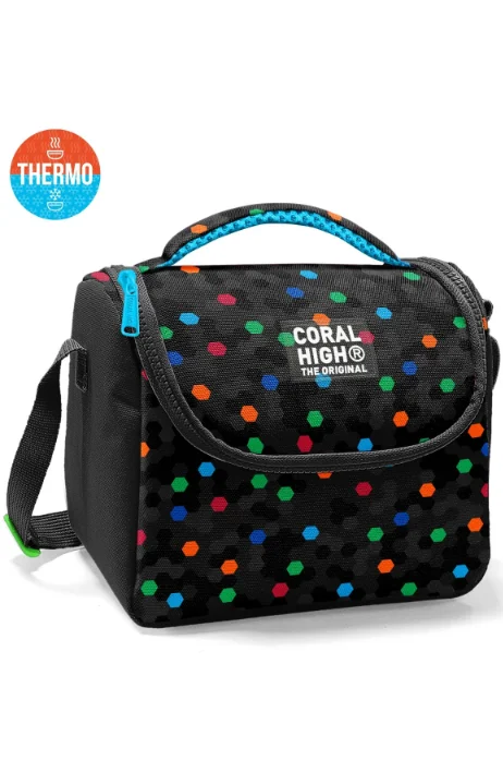 Coral High Kids 37110 Thermo Beslenme Çantası | Siyah Petek Desenli