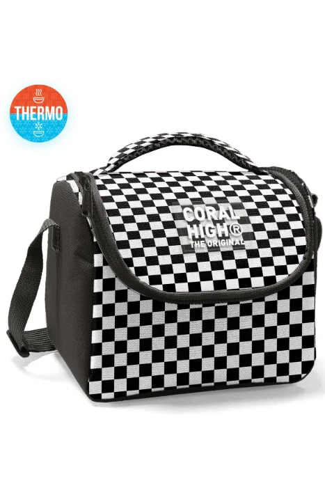 Coral High Kids 22777 Thermo Beslenme Çantası | Siyah Beyaz Dama Desenli
